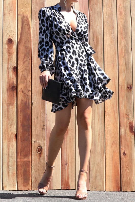 Leopard Print Flare Mini Dress