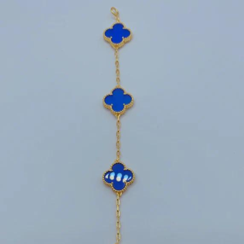 Blue Clover Gold Bracelet