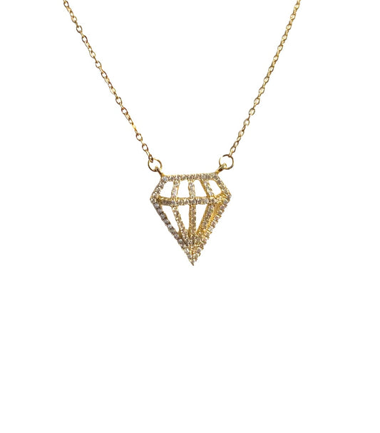 Diamond Shaped Gold Necklace
