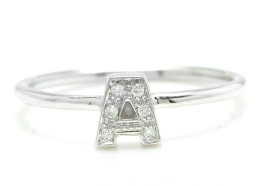 Letter A Silver Ring