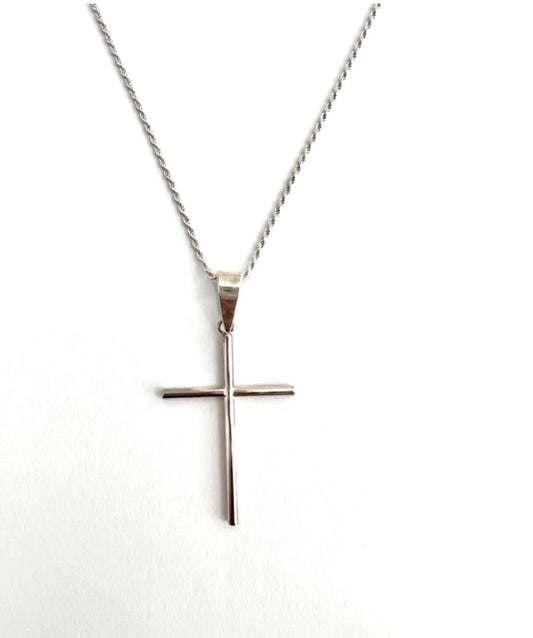 Unisex Silver Crucifix Necklace