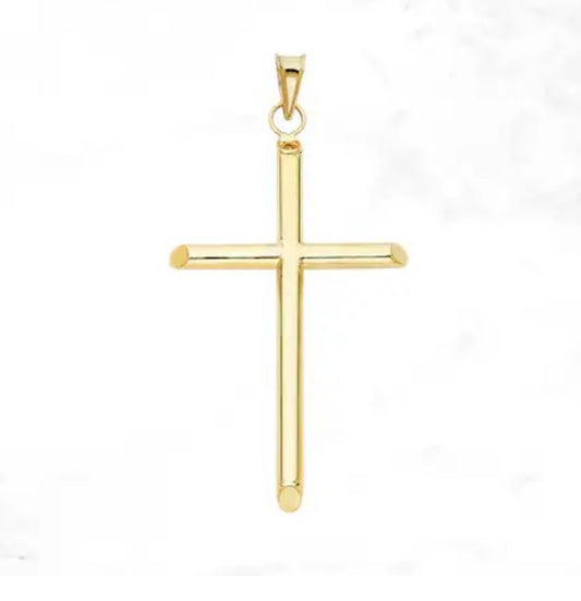 Unisex Gold Thin Crucifix Necklace