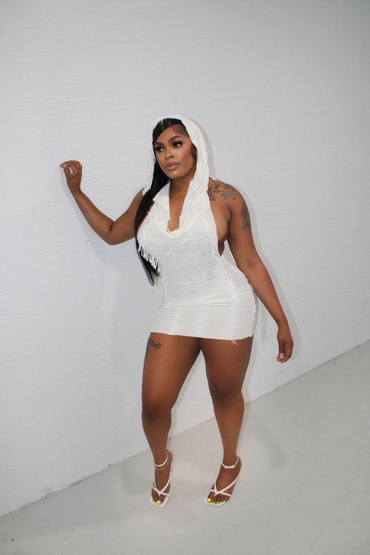 Ladies Sexy White Snatched Dress