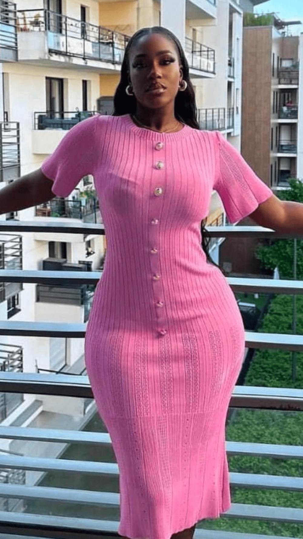 Pink Towel Material Dress