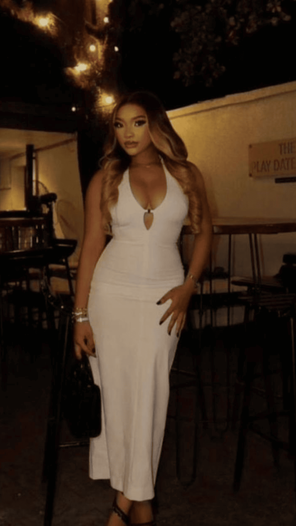 Cream Busty Hook Dress