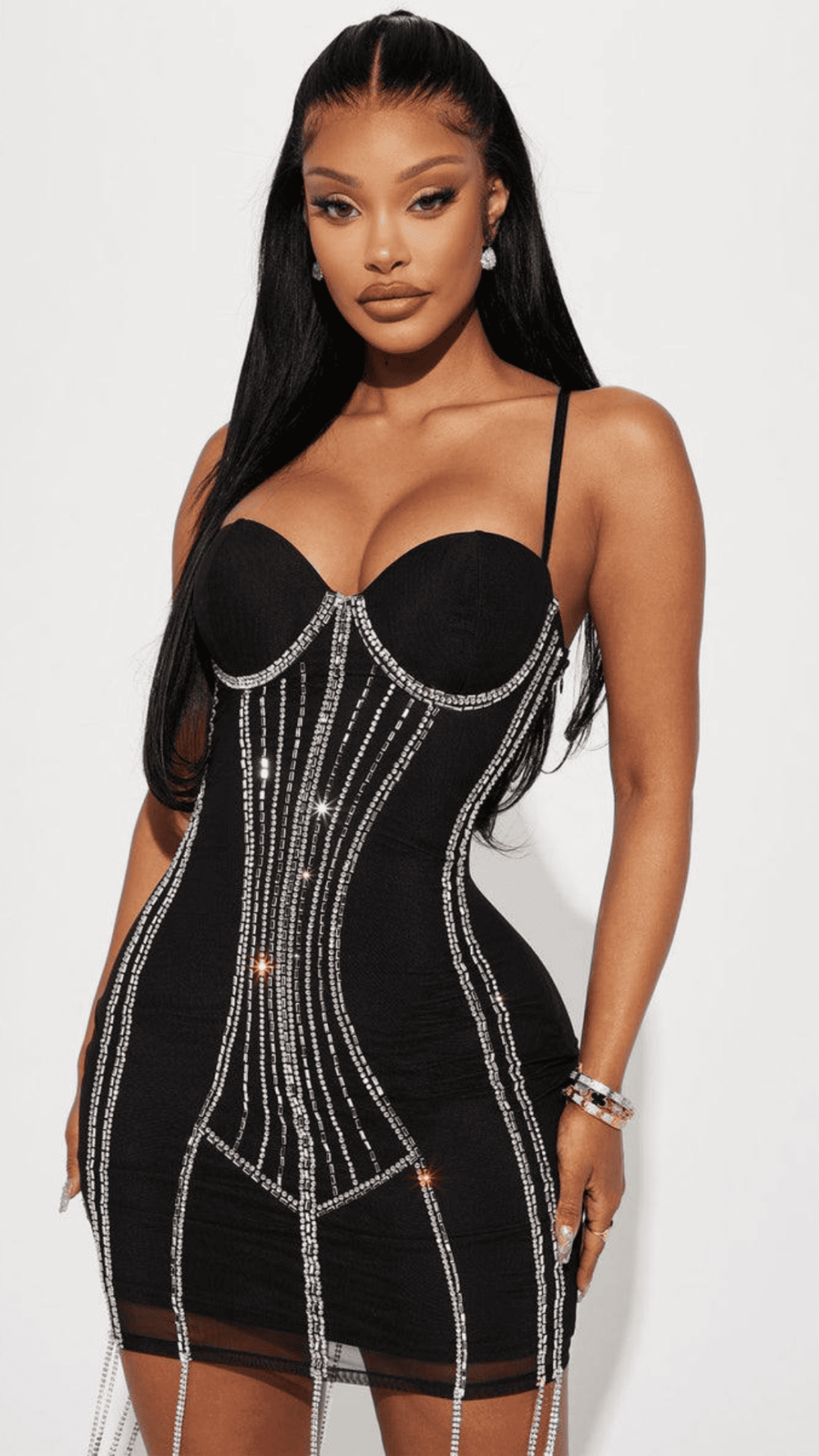 Black Rhinestone Dress