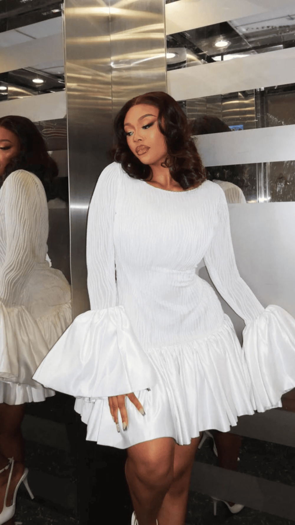 Wide Hand Flare Dress